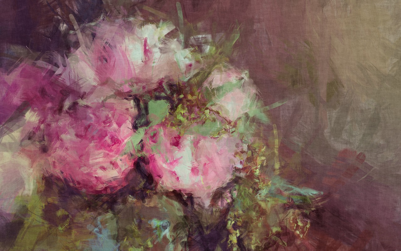 flowers roses sketchy painting free photo