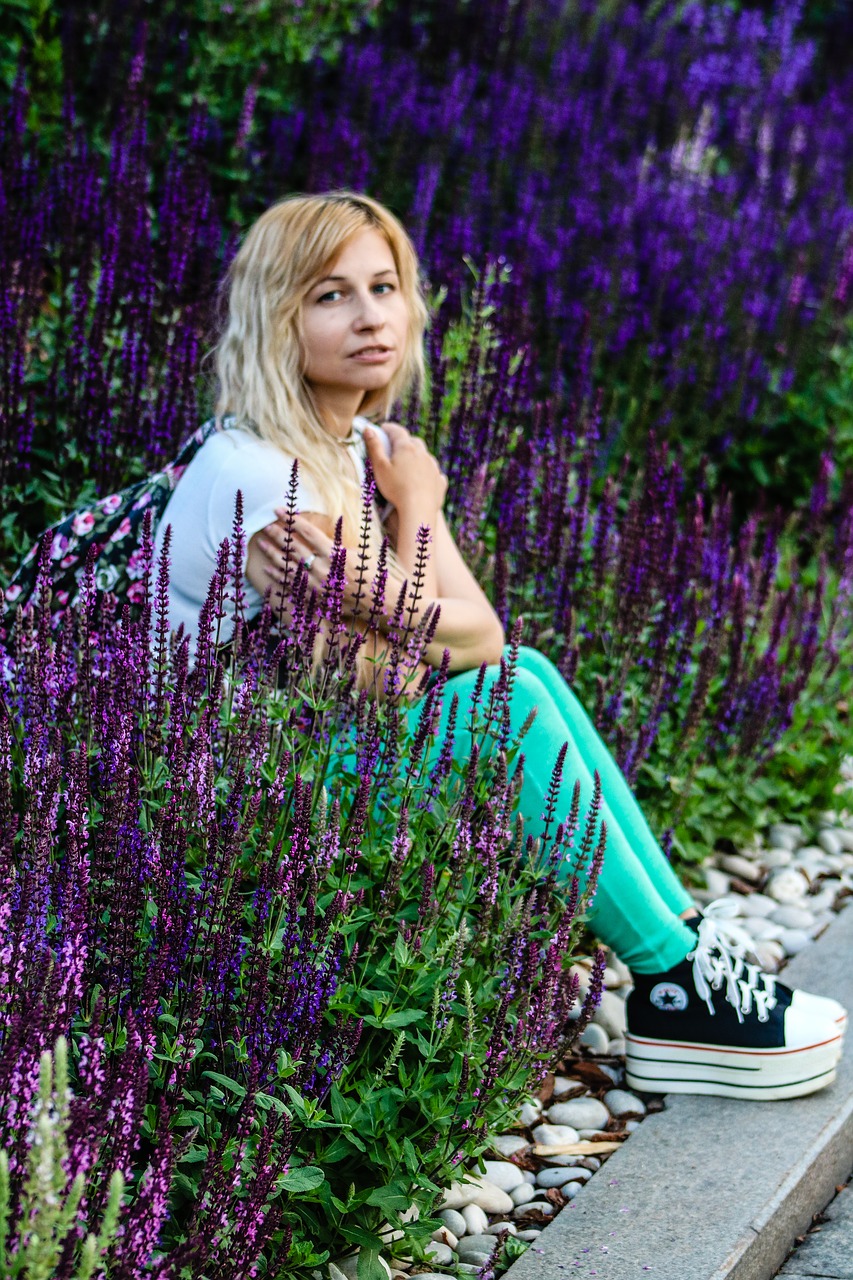 flowers  purple  girl free photo