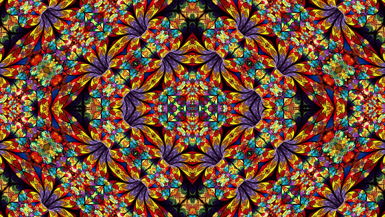 flowers  kaleidoscope art  pattern free photo