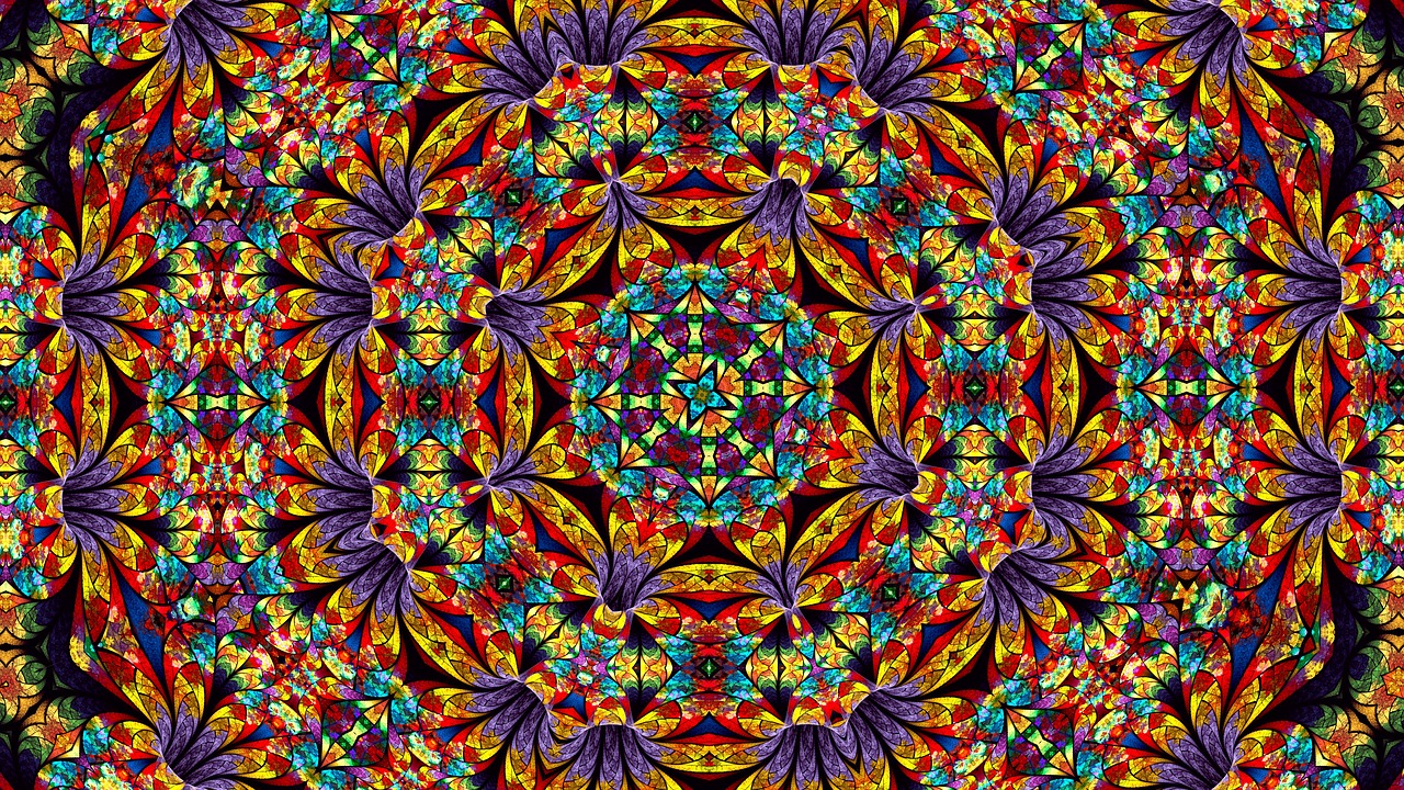 flowers  kaleidoscope art  pattern free photo