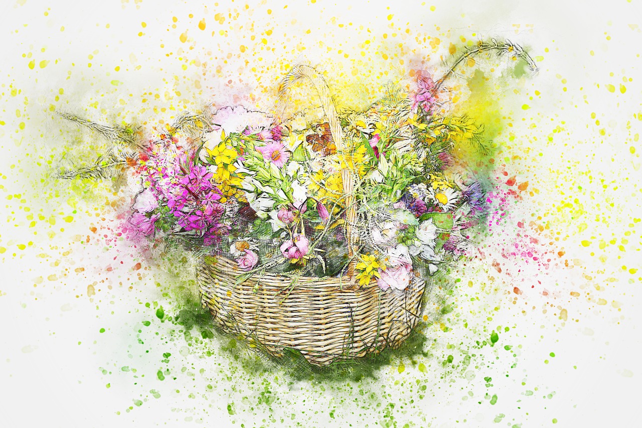 flowers  bouquet  basket free photo