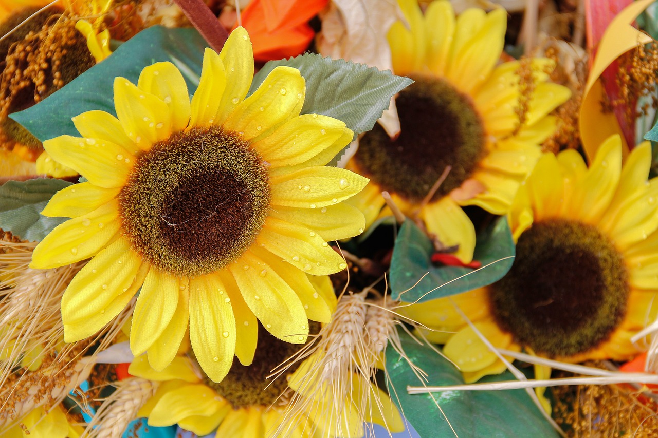 flowers  sunflowers  artificial free photo