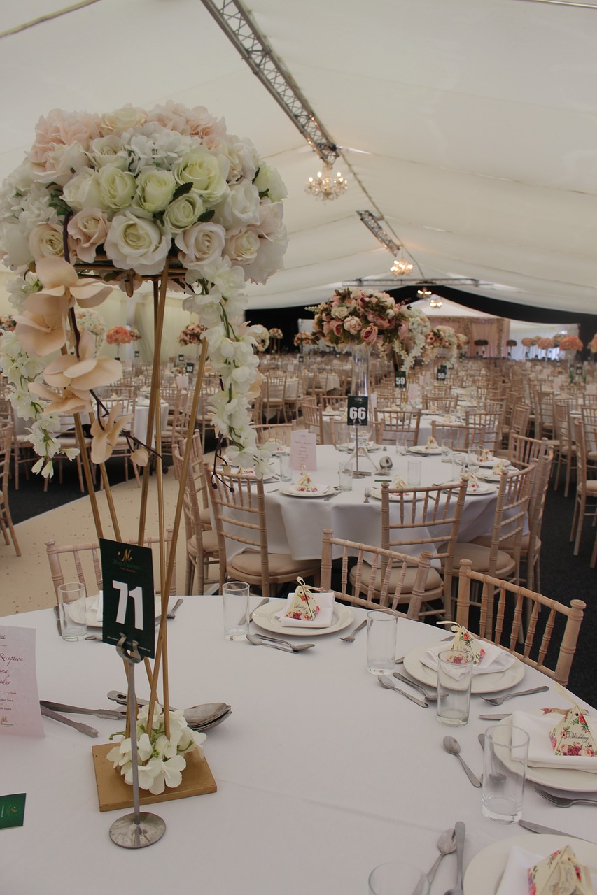 flowers  tables  wedding free photo