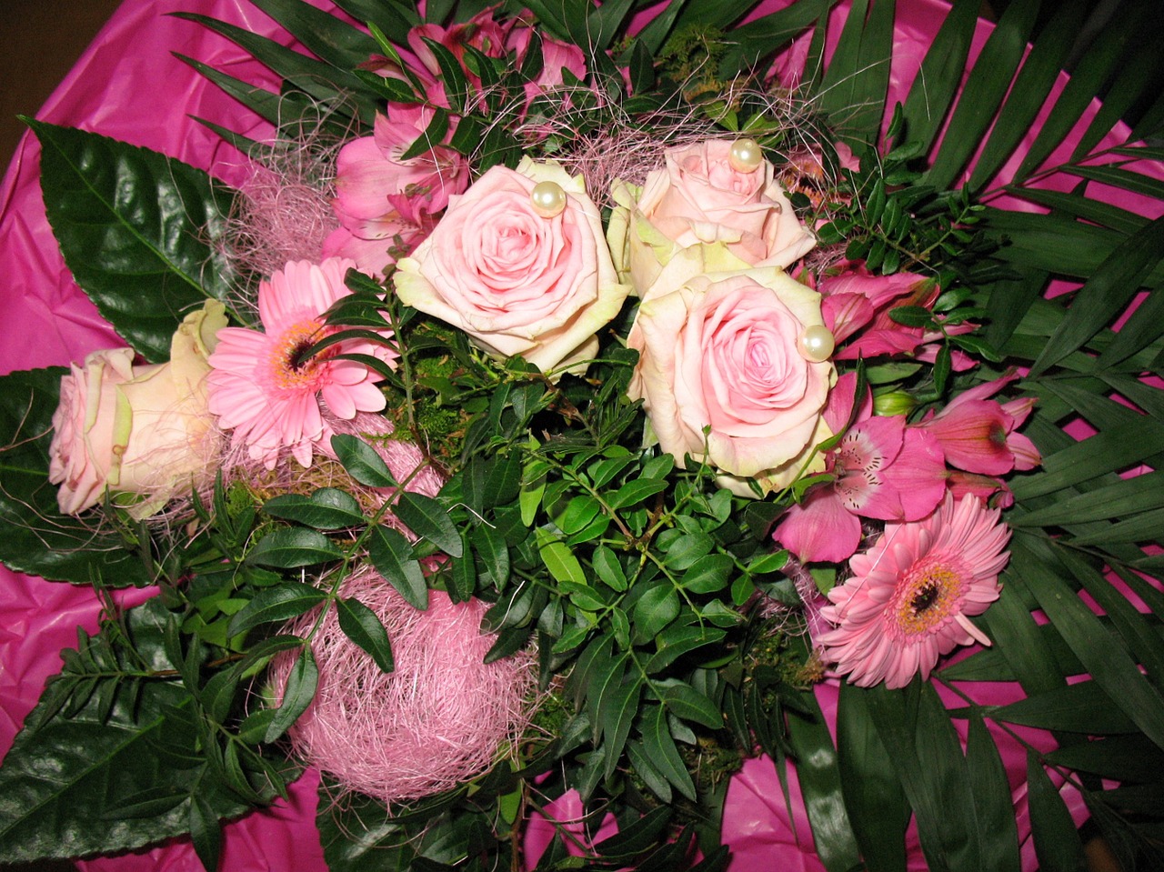 bouquet flowers roses free photo