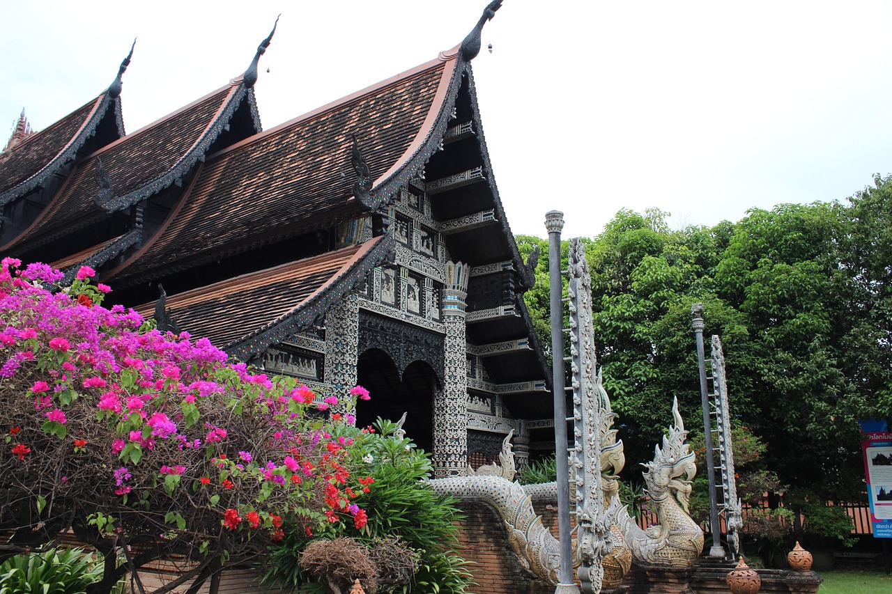 flowers temple tile free photo