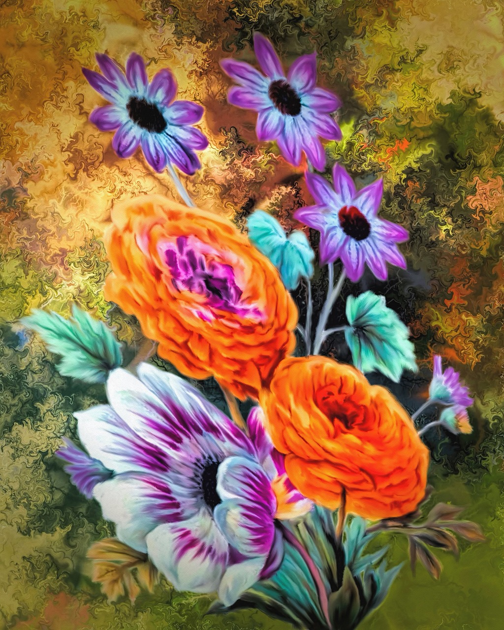 flowers artwork art free photo