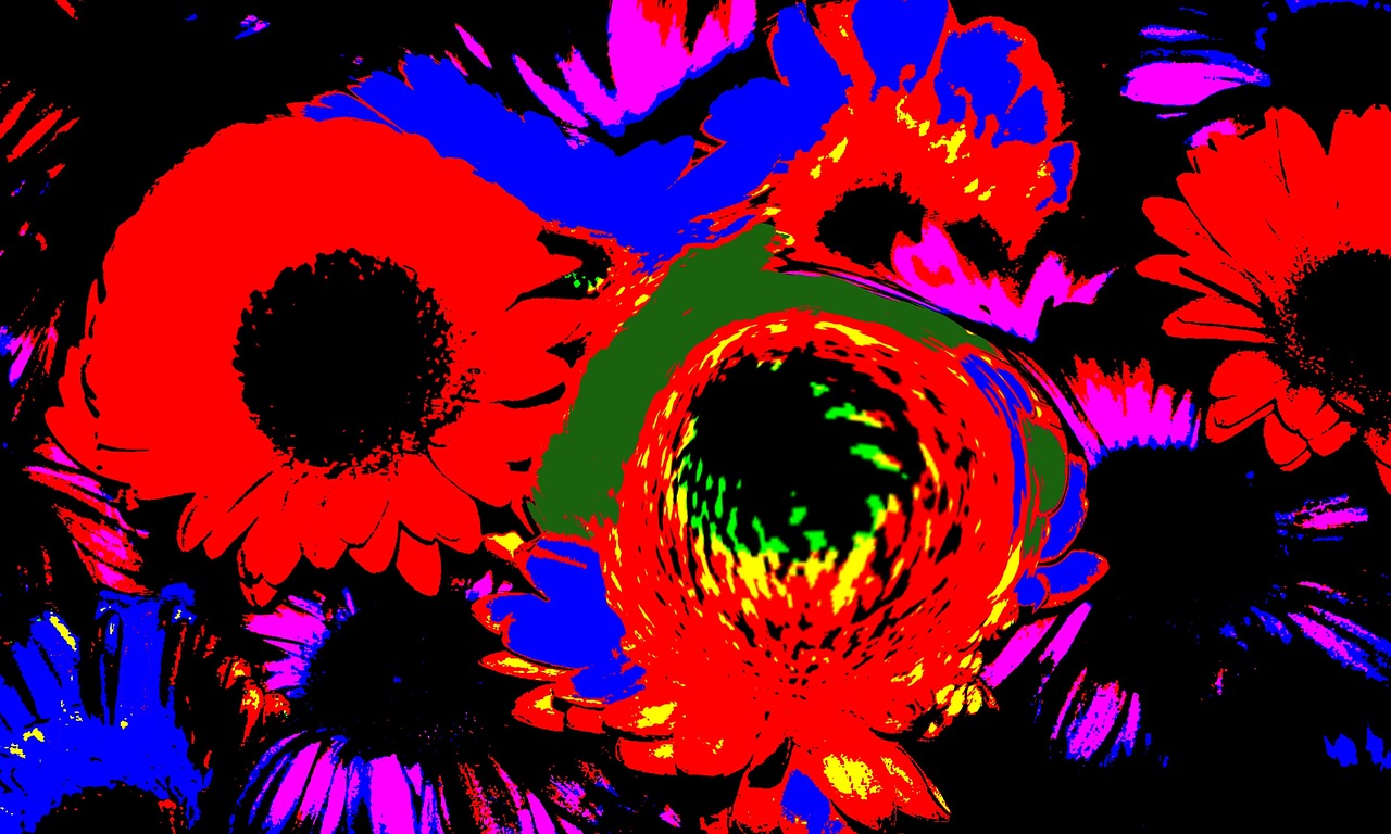 flowers graphically fractals free photo