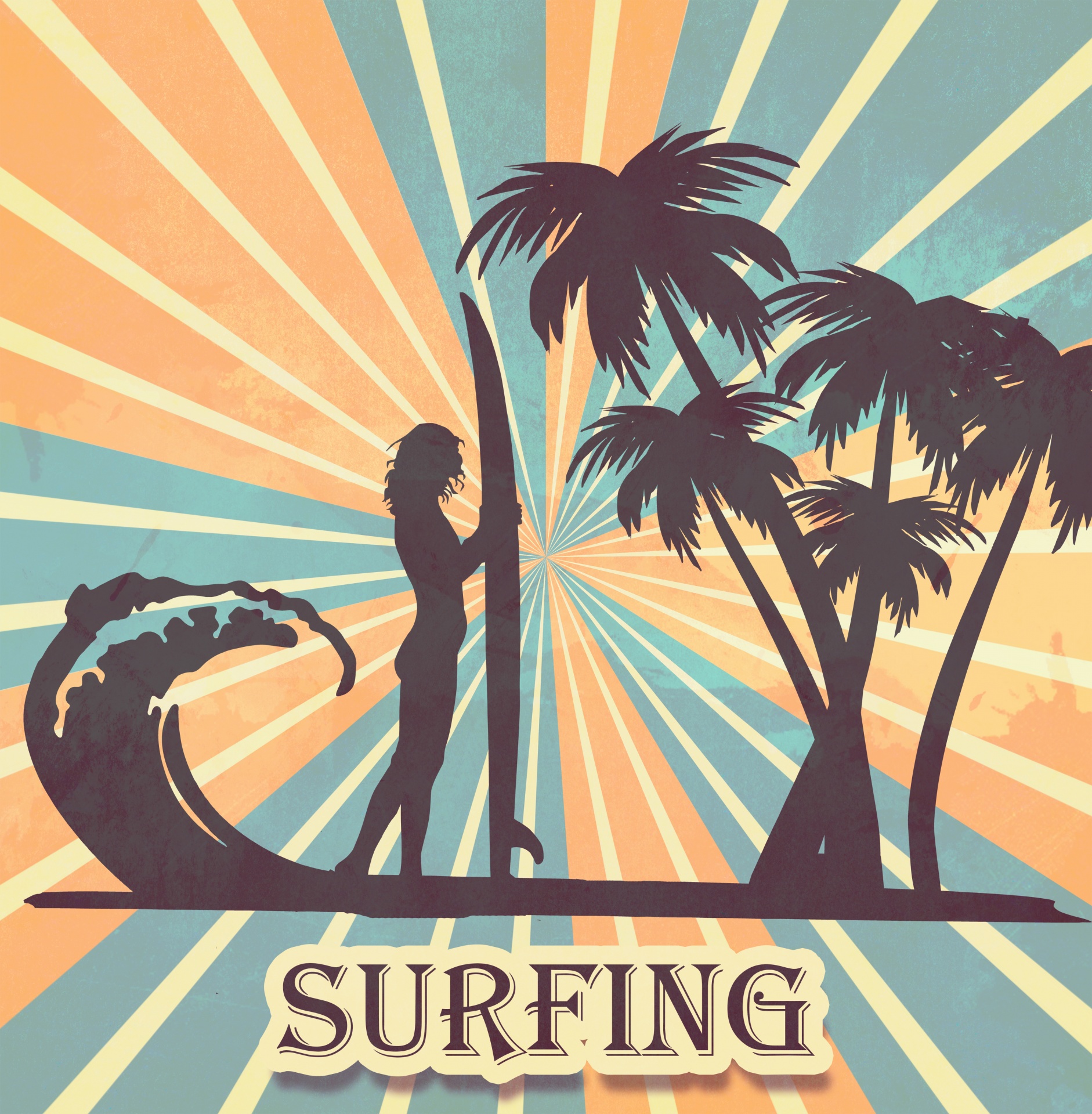 surfer retro surfing free photo