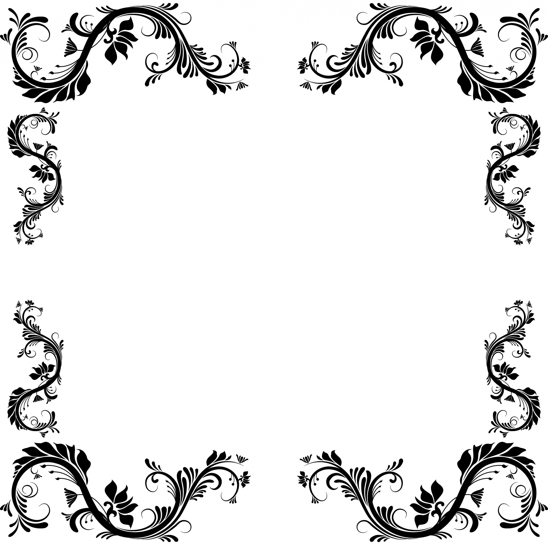 black flowery frame free photo