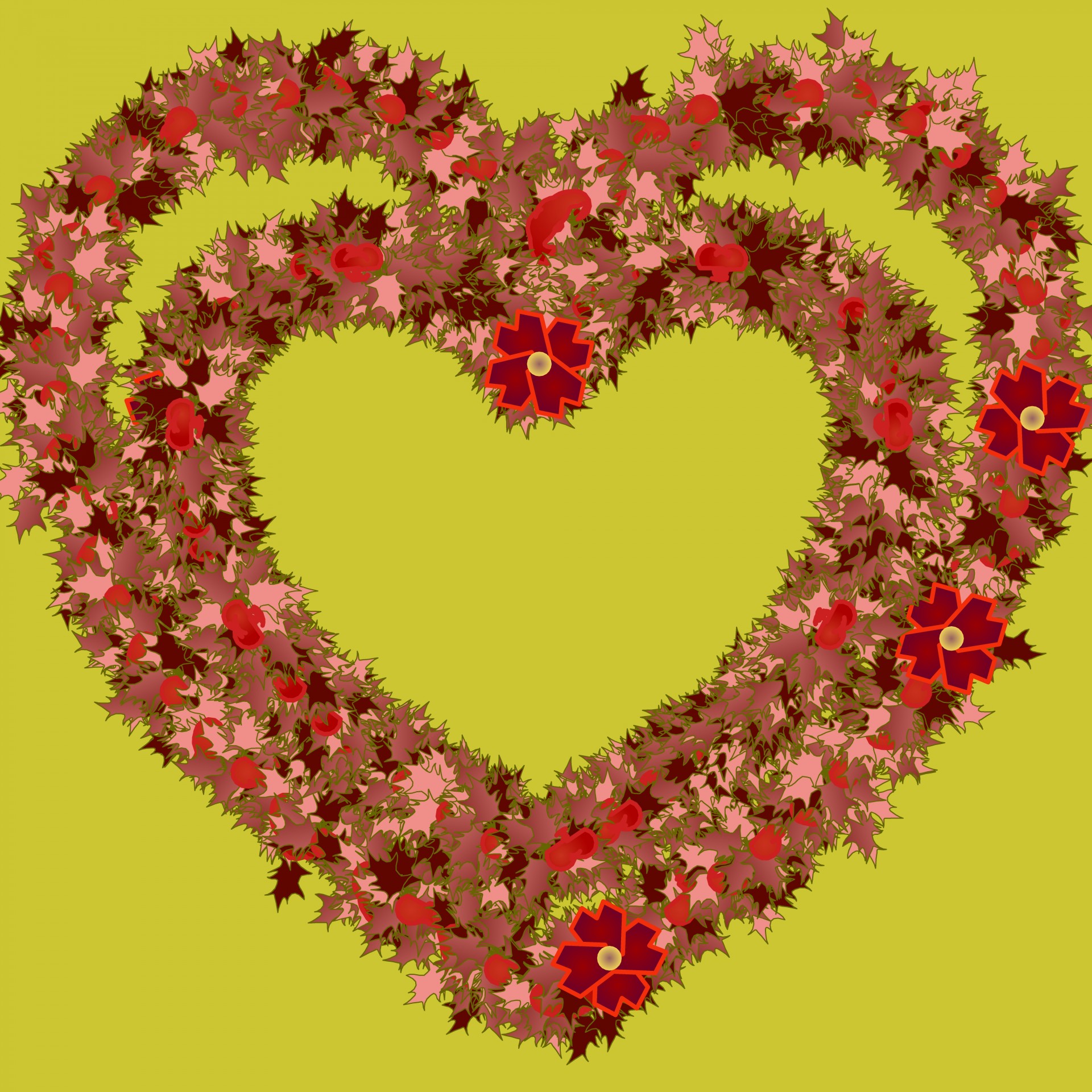 wreath heart vector free photo