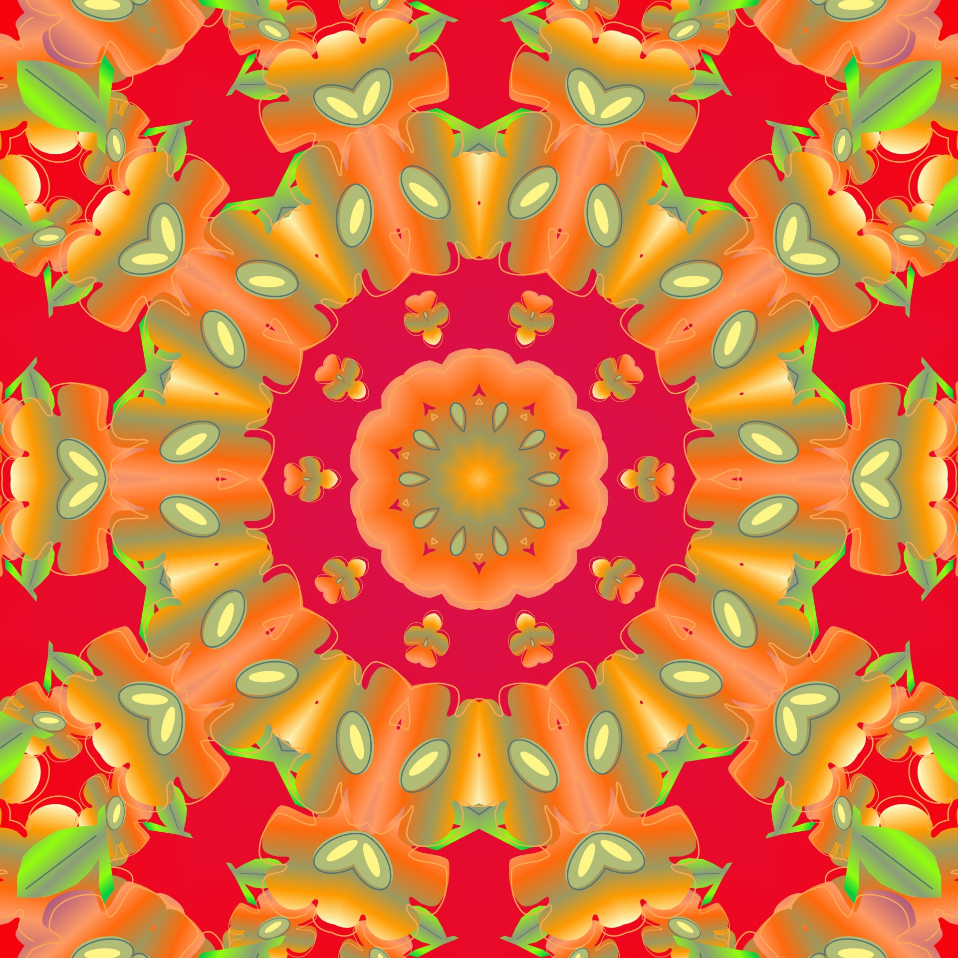 flowers kaleidoscope abstract free photo