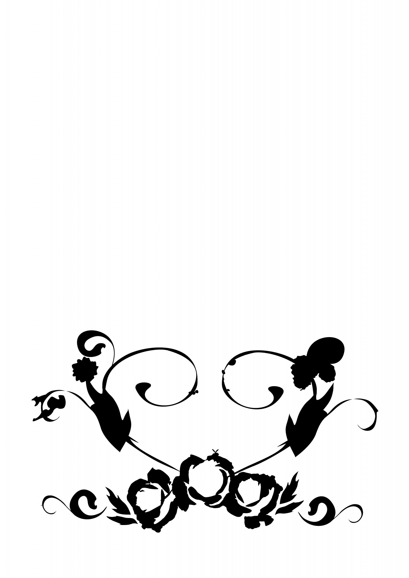 silhouette flowery motif free photo