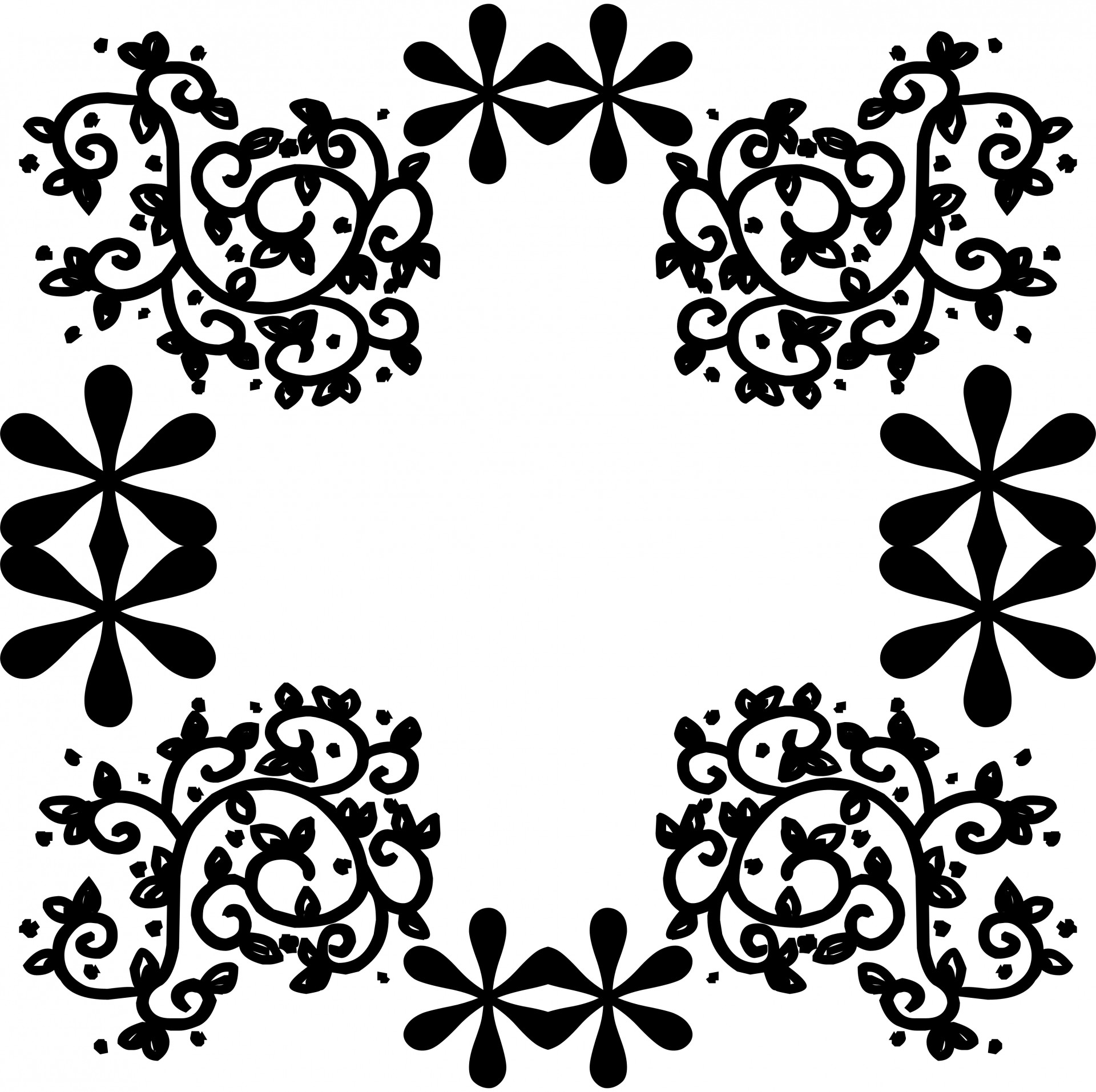 black flowery symmetric free photo