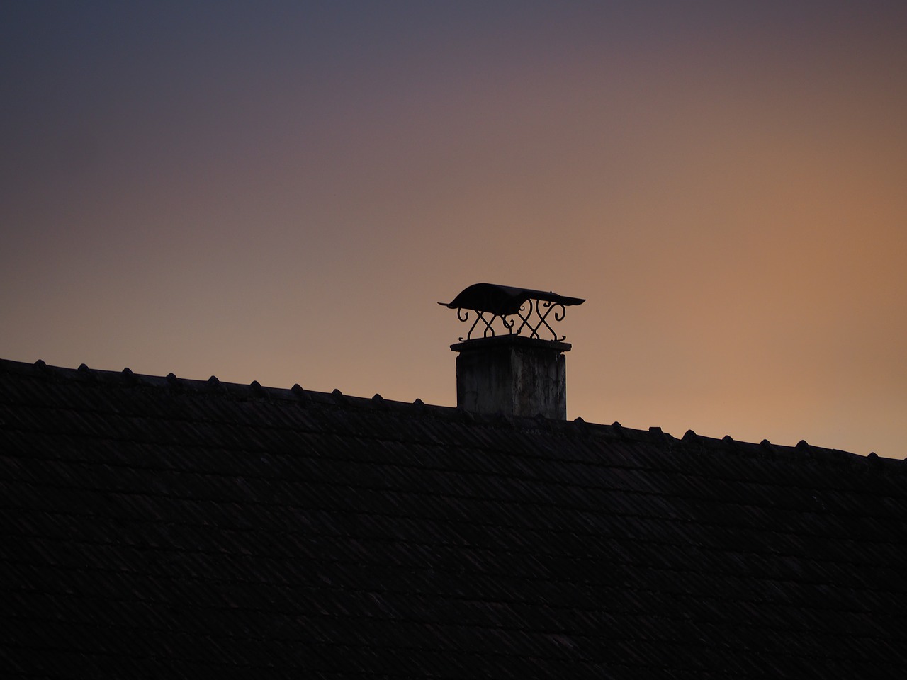 flue sunset roof free photo