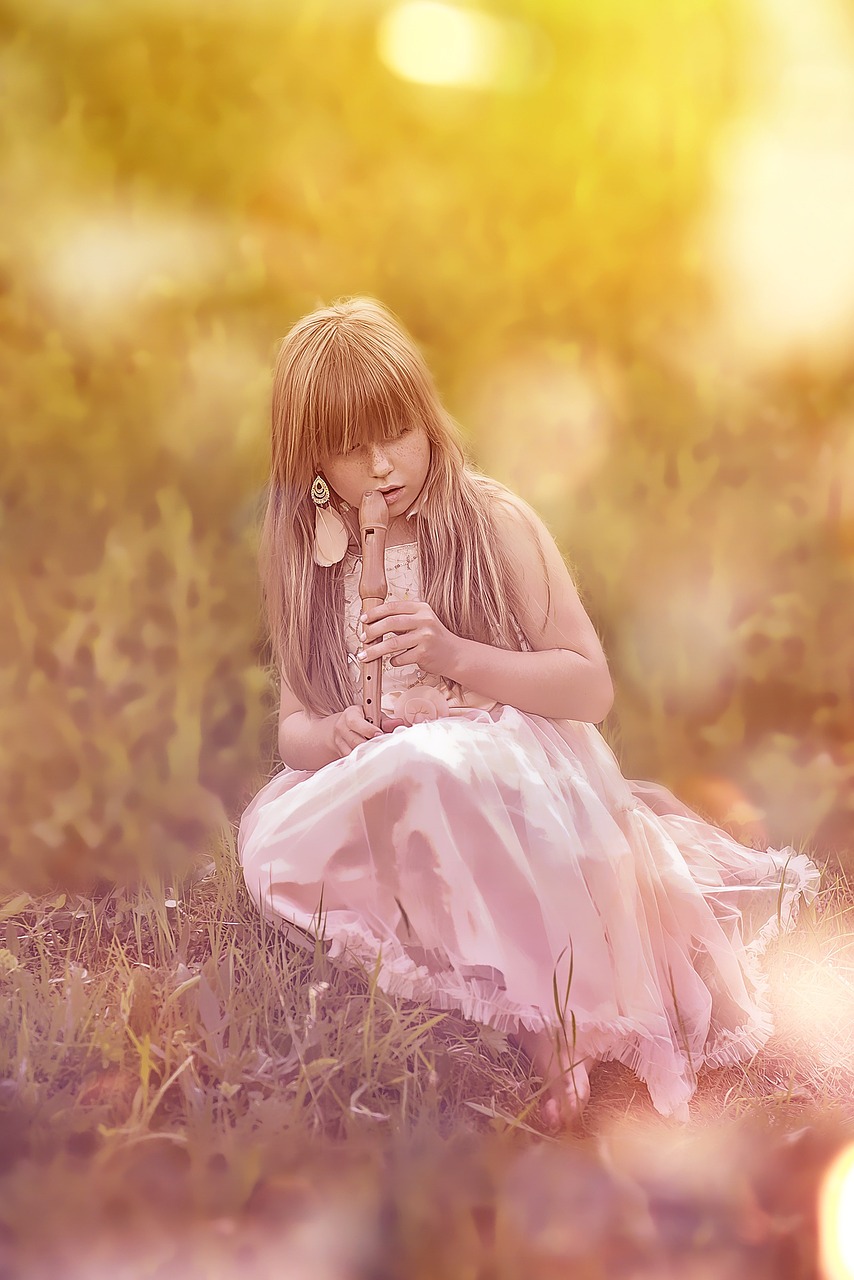 flute girl music free photo