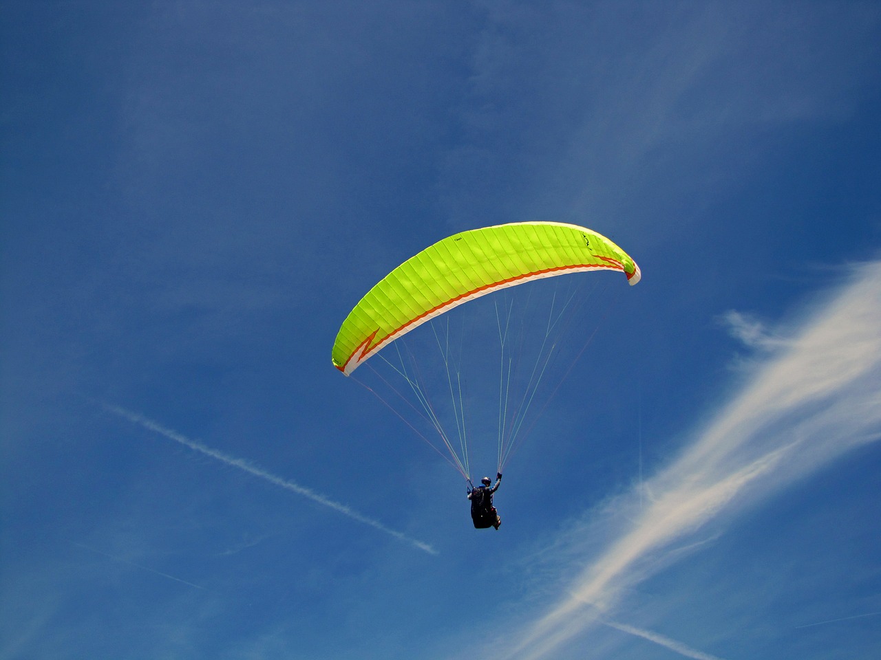 fly paragliding glider free photo