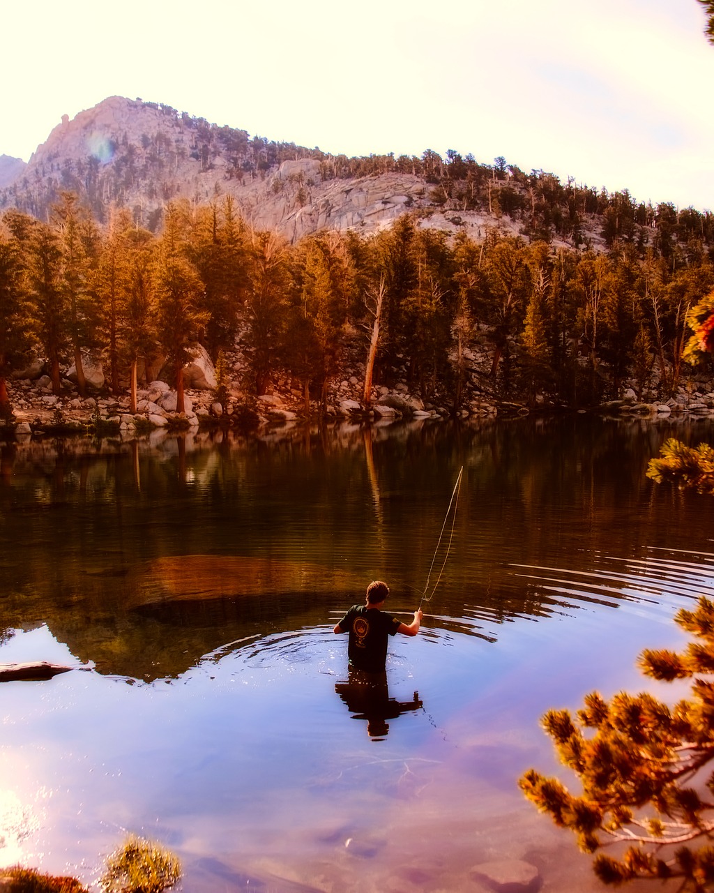 fly fishing man leisure free photo