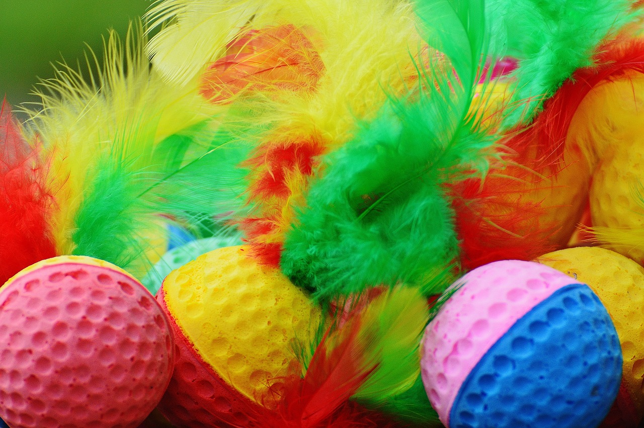 foam balls feather colorful free photo