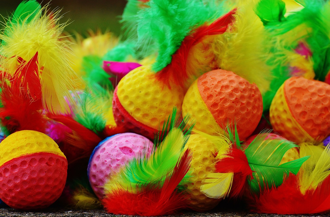 foam balls feather colorful free photo