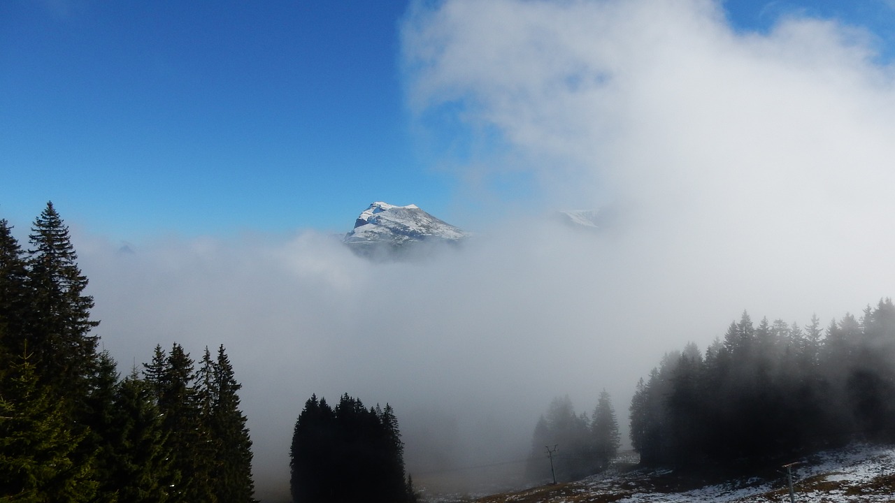 fog mountains sky free photo