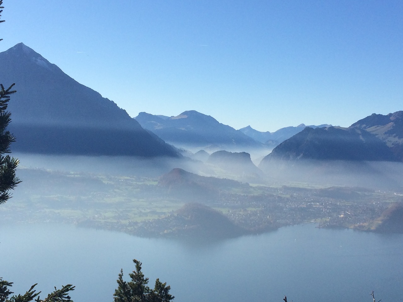 fog alpine mountains free photo