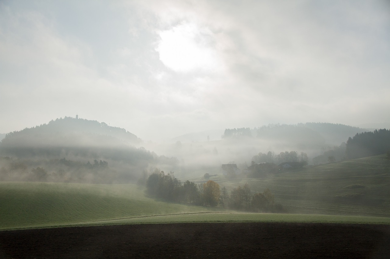 fog landscape hill free photo