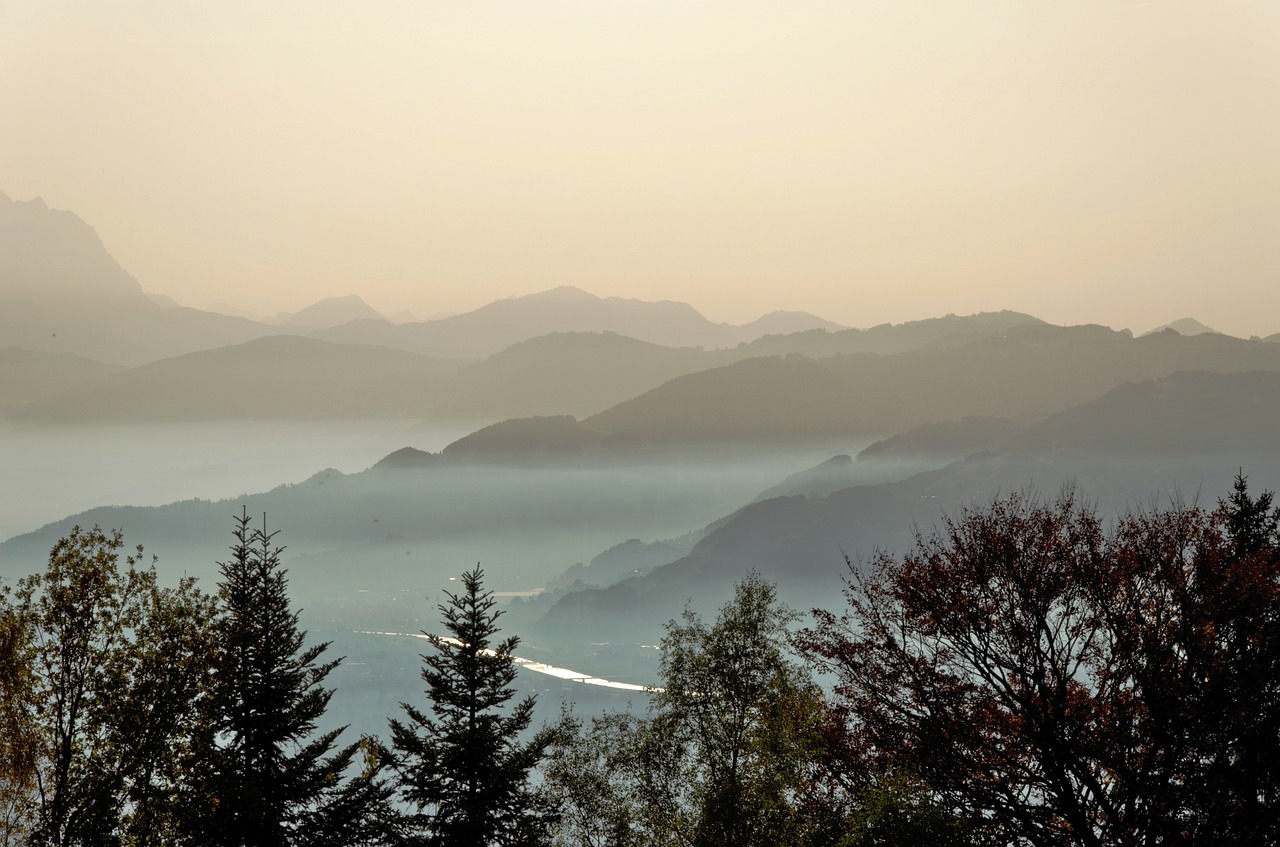 fog autumn landscape rhine valley free photo