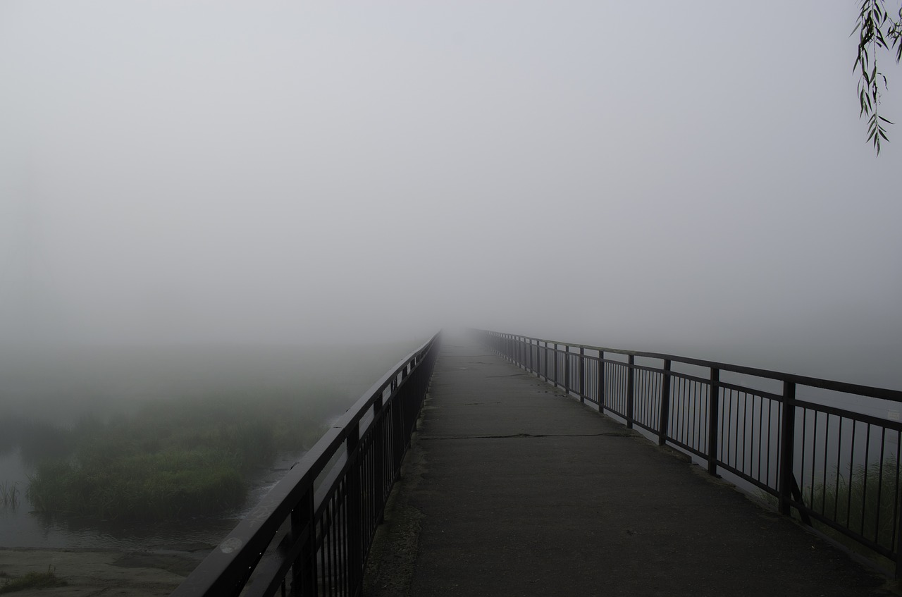 fog bridge beach free photo