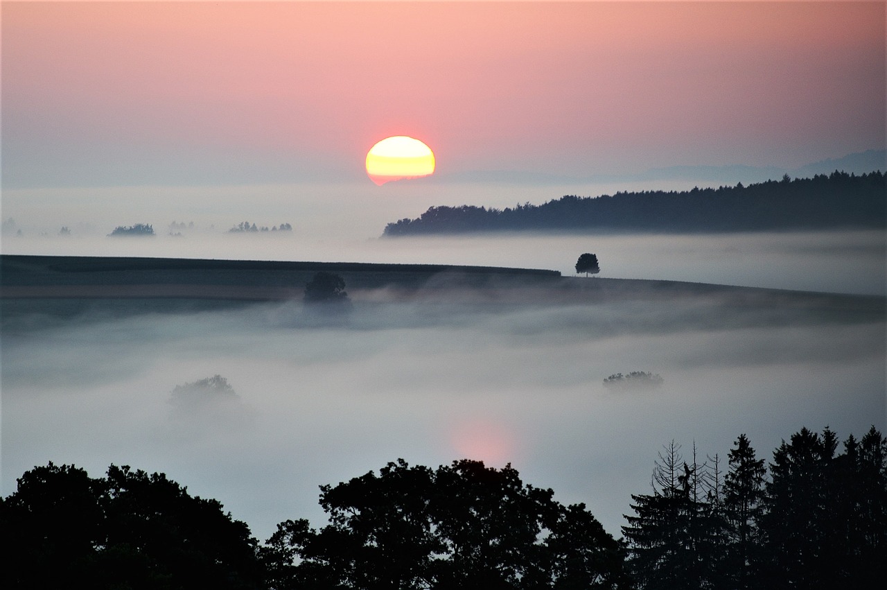 fog landscape dusk free photo