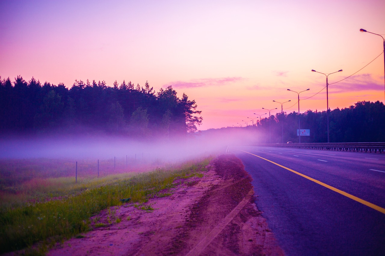 fog road mkad free photo