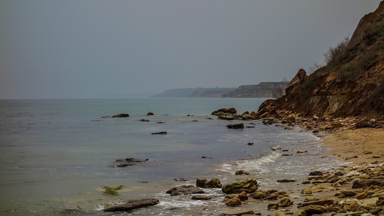 fog stones sea free photo