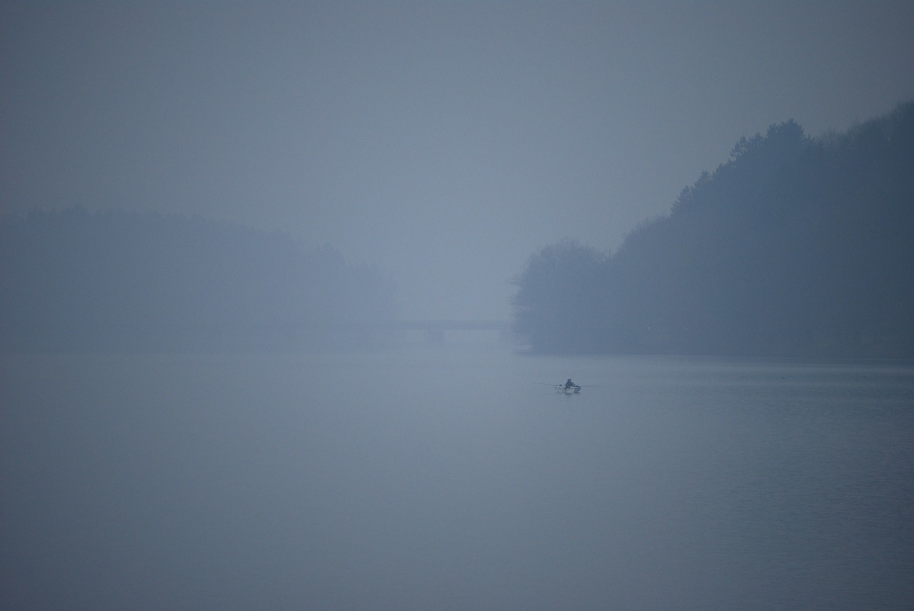 fog lake angler free photo