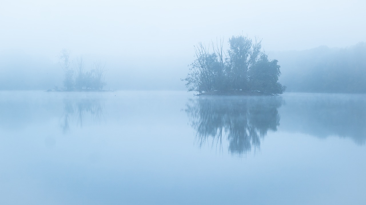 fog lake mysterious free photo