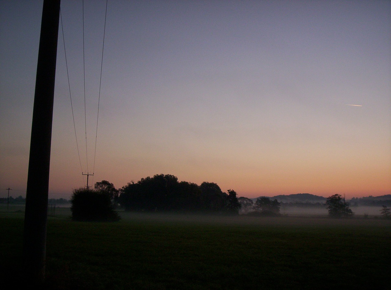 fog sunrise landscape free photo