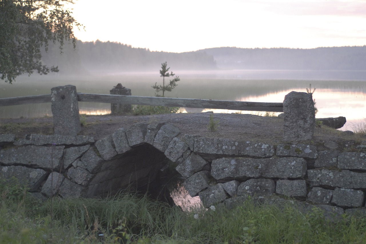 fog evening bridge free photo