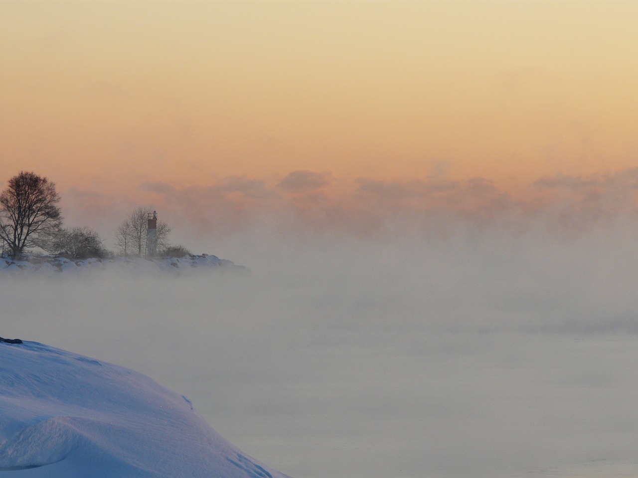 fog mist lighthouse free photo