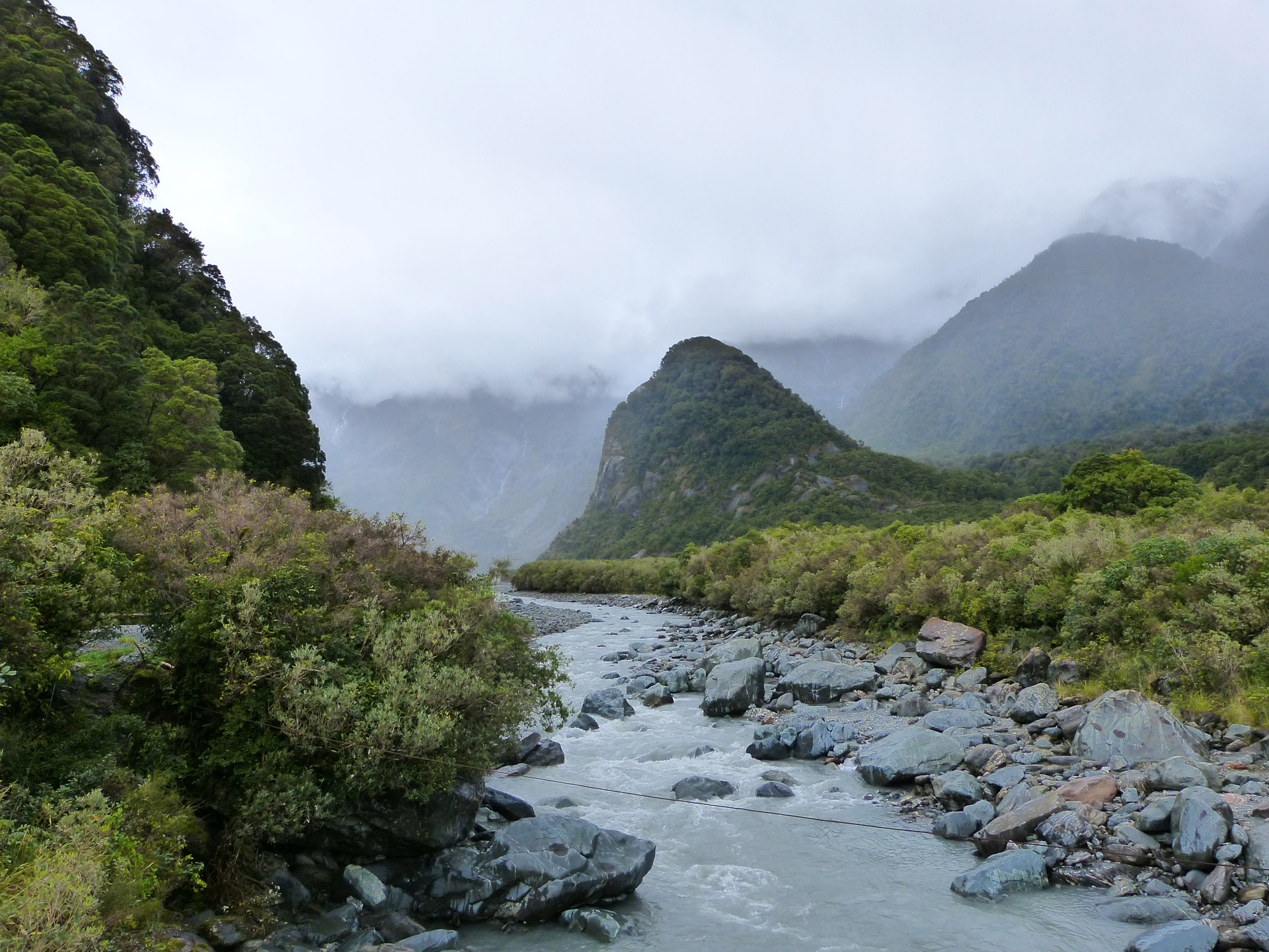 hills river fog free photo