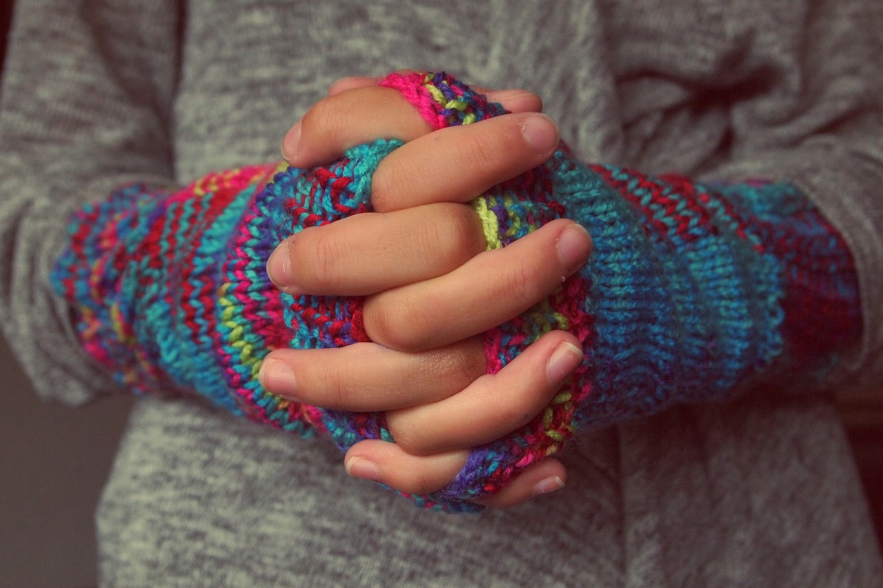 folded hands fingers gloves free photo