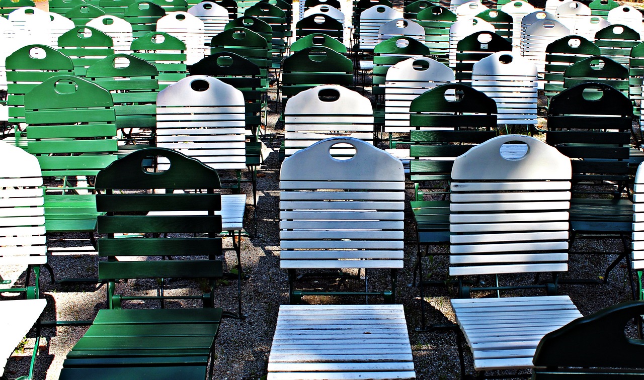 folding chairs chairs rows of seats free photo