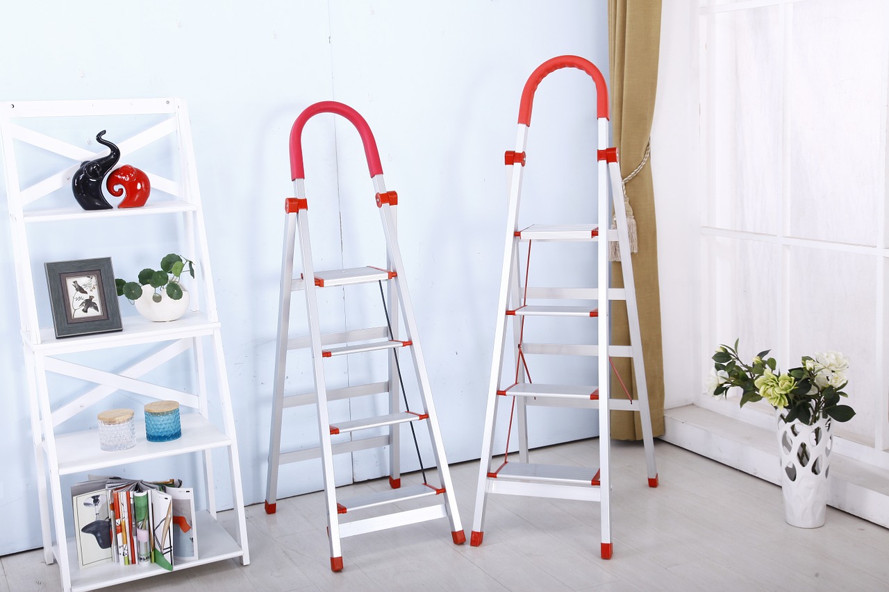 folding ladder safety stainless steel free photo