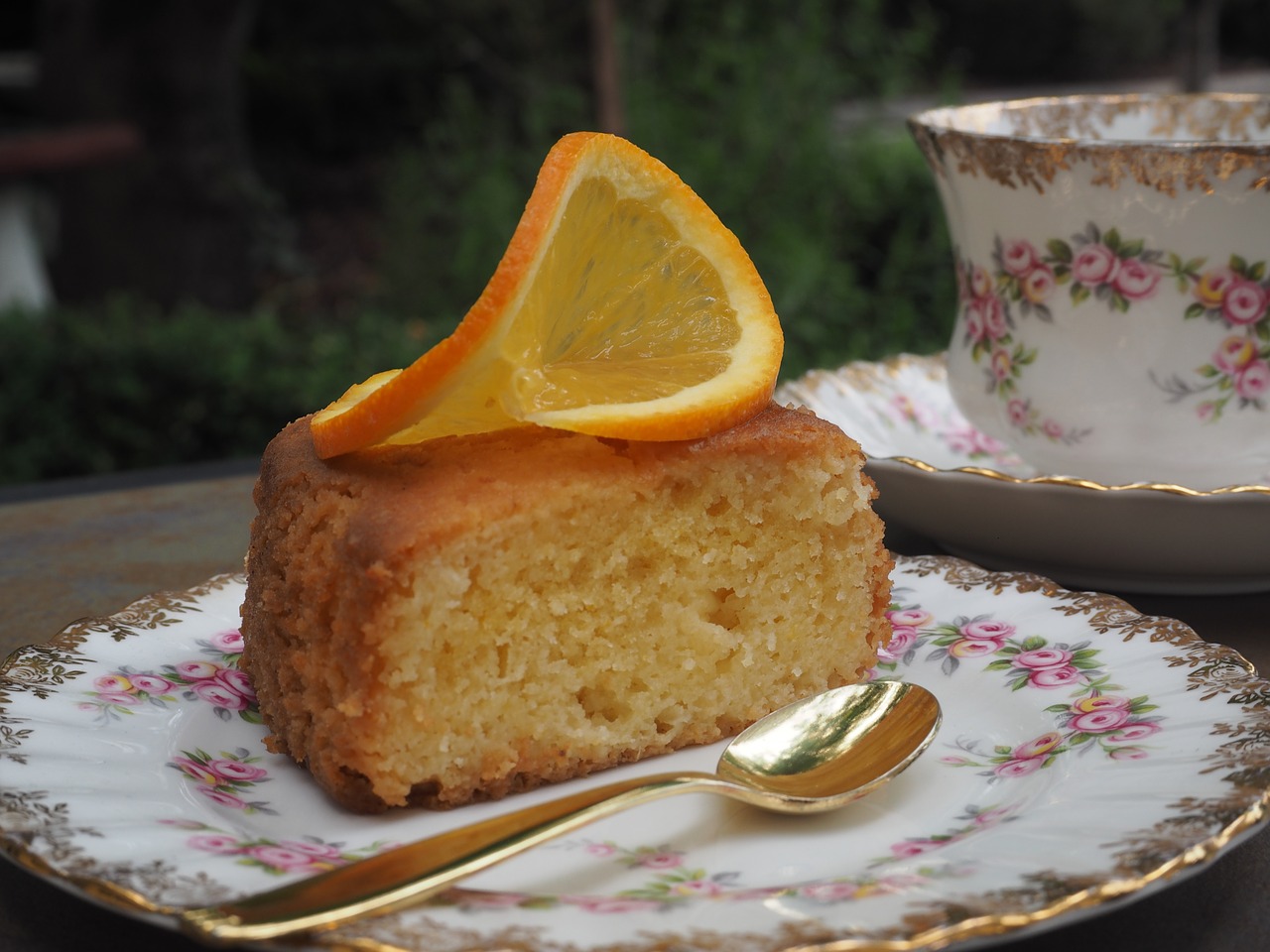 food orange cake tea party free photo