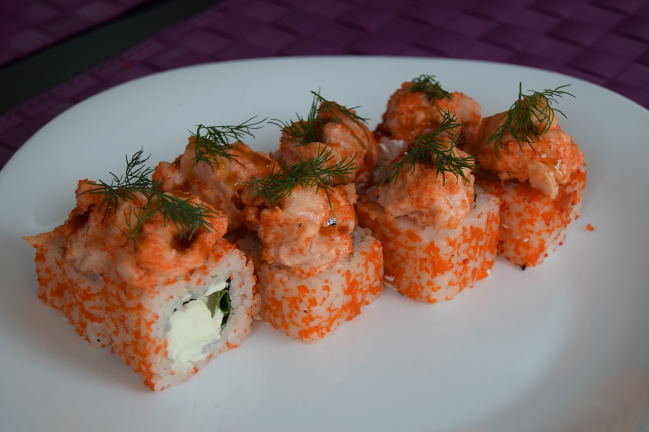 food rolls sushi free photo