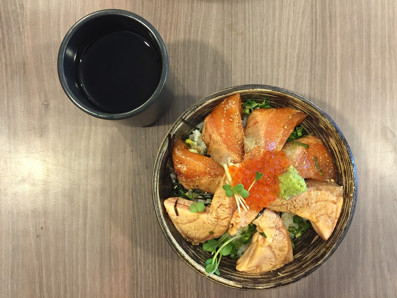 food salmon bowl free photo