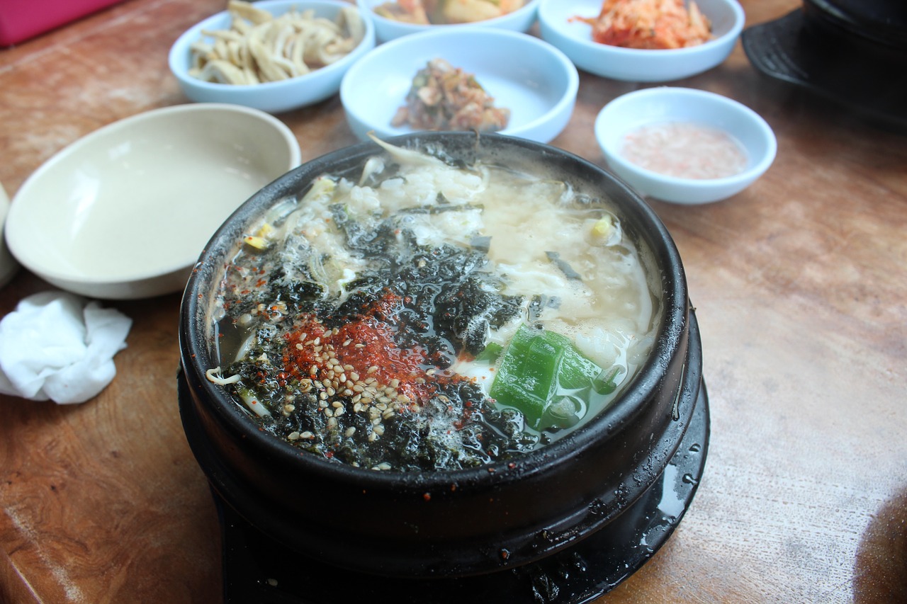 food bean sprouts soup with rice songdo free photo