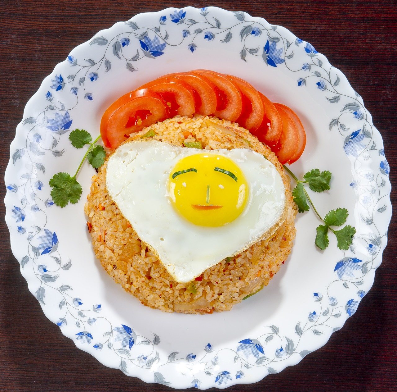 food korean cuisine rice with fried egg free photo