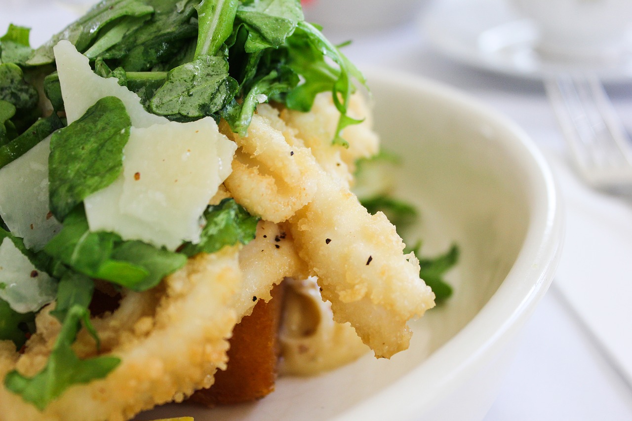 food restaurant squid salad free photo