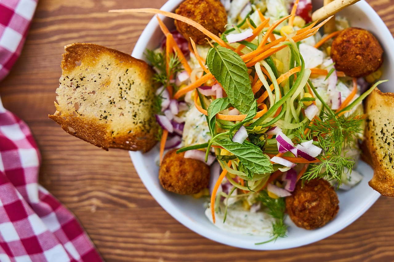 food salad macro free photo