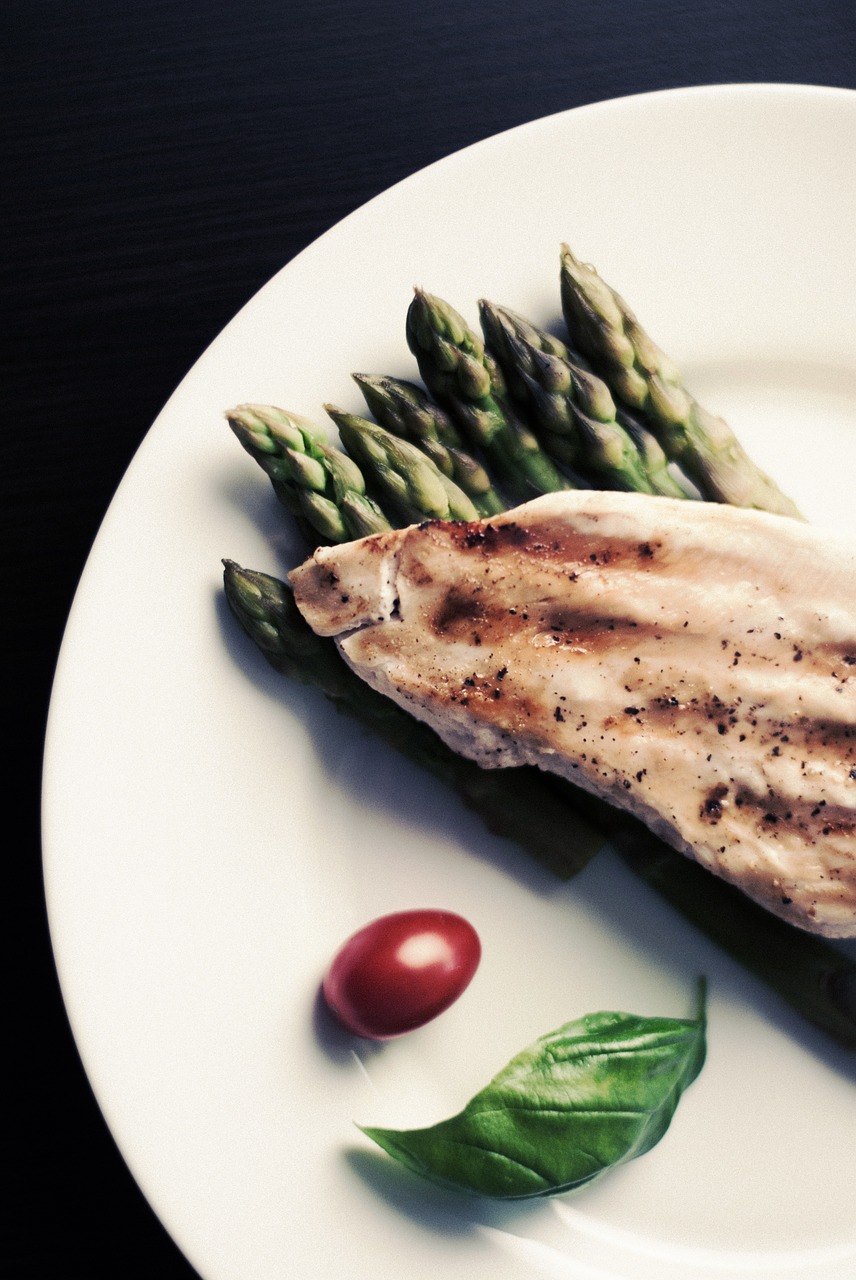 food chicken asparagus free photo