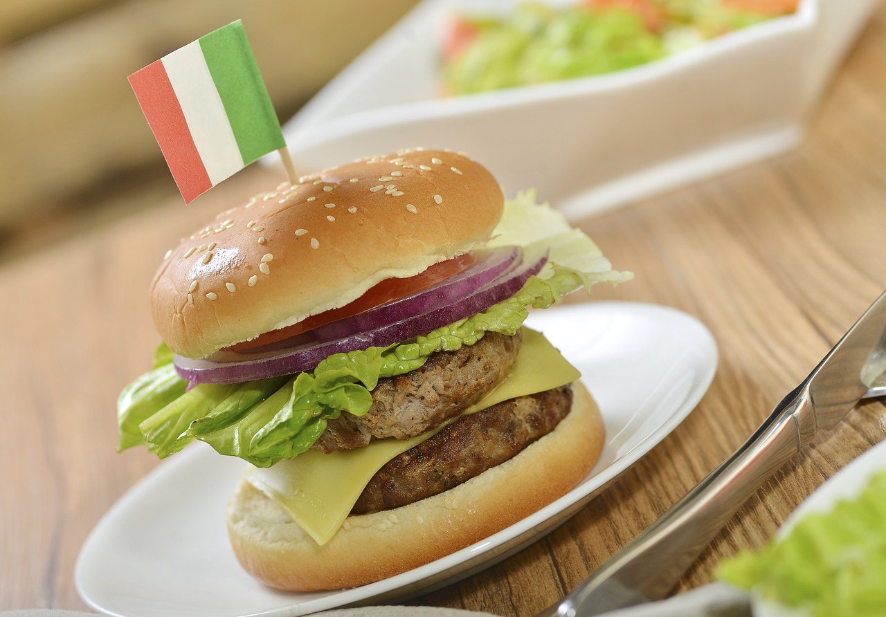food photography double beef burger italy free photo