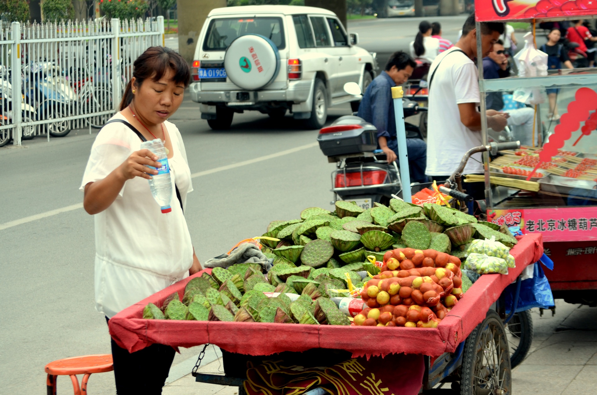 business people food cart free photo